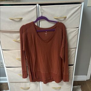 Cato Terracotta V-Neck Sweater